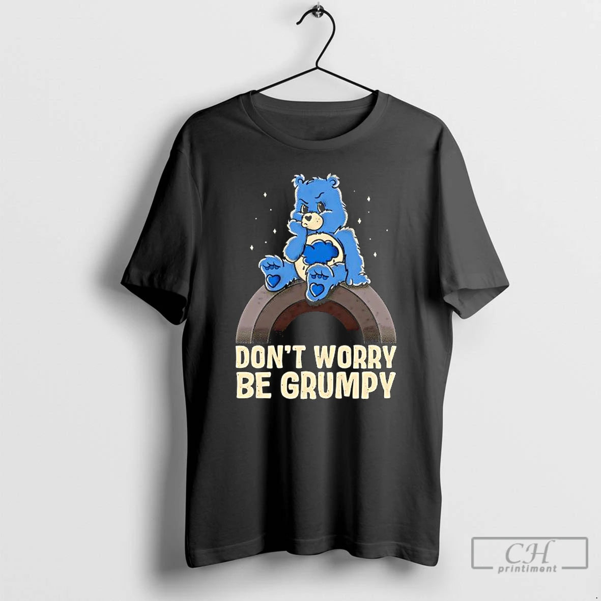 Premium Grumpy Bear Dont Worry Be Grumpy Graphic T-Shirts, Hoodie, Sweatshirt | AU18TeeNovaLab.com