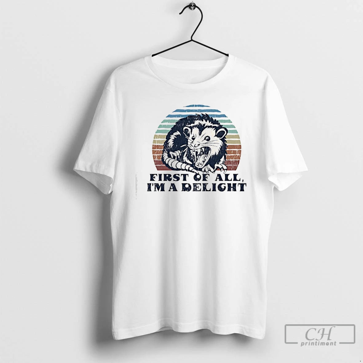 Premium Grumpy Possum First Of All Im A Delight Retro T-Shirts, Hoodie, Sweatshirt | AU18TeeNovaLab.com