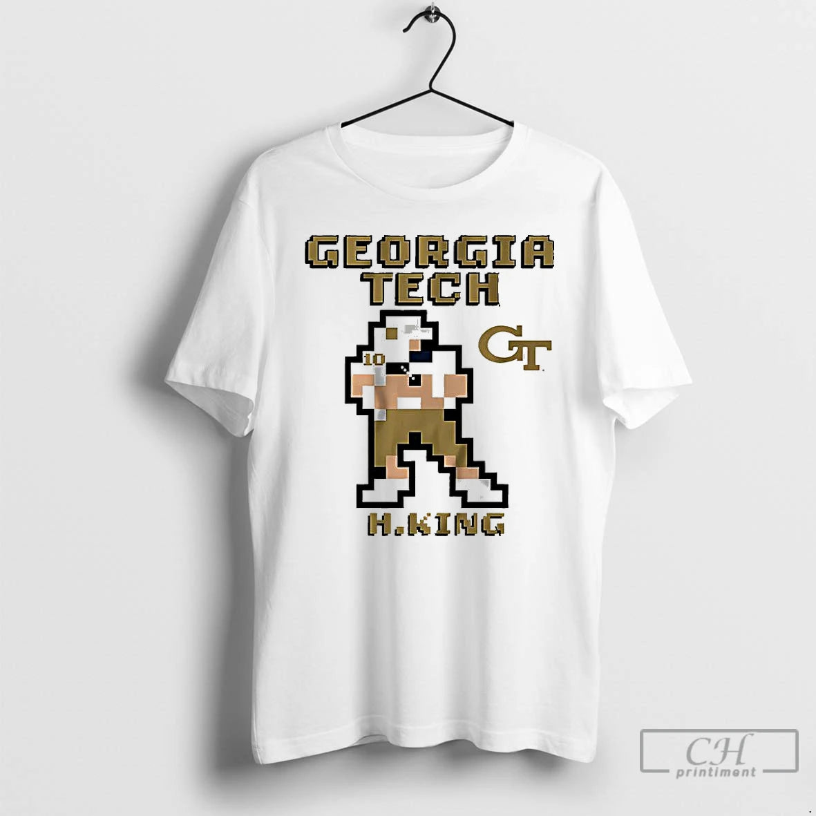 Premium Haynes King Georgia Tech Yellow Jackets Football Retro Baller 8 Bit Style T Shirts