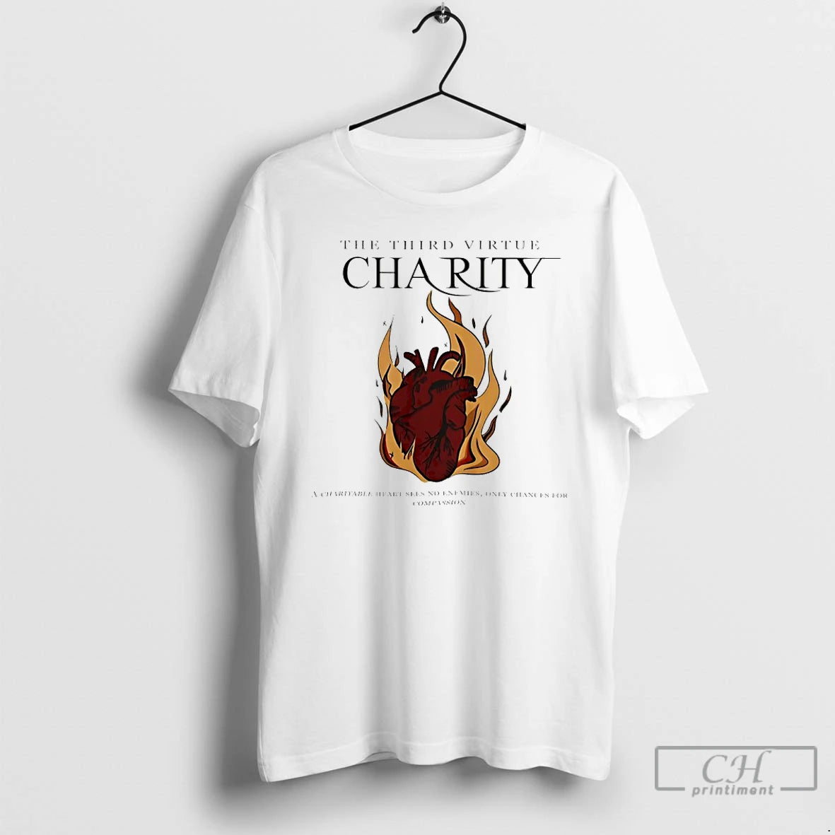 Premium Heart Fire The Third Virtue Charity A Charitable Heart Sees No Enemies T Shirts Hoodie, Sweatshirt