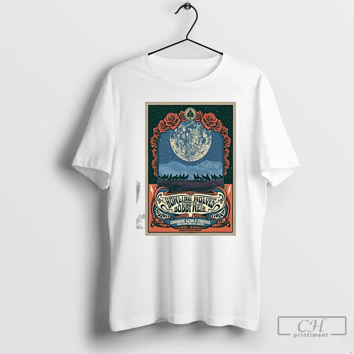 Premium Howling Wolves Bobby Weir San Francisco Ca 1 17 2026 T-Shirts, Hoodie, Sweatshirt | AU18TeeNovaLab.com