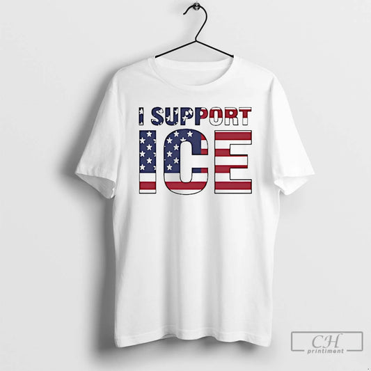 Premium I Support Ice American Flag T-Shirts, Hoodie, Sweatshirt | AU18TeeNovaLab.com