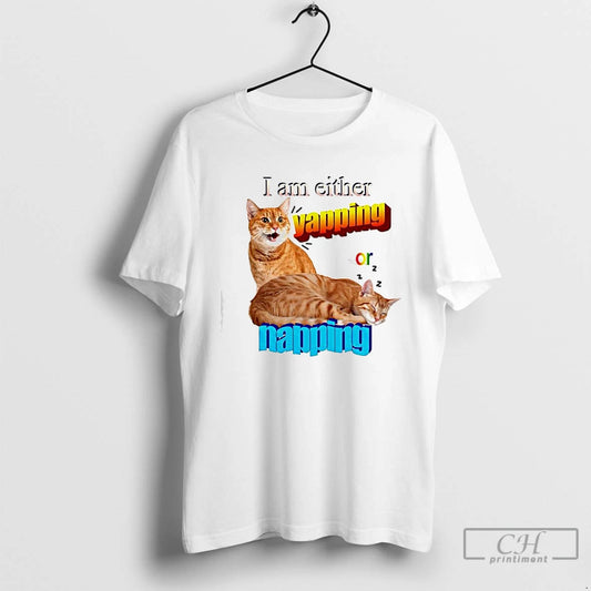 Premium I Am Either Yapping Or Napping Two Orange Cats Graphic T-Shirts, Hoodie, Sweatshirt | AU18TeeNovaLab.com