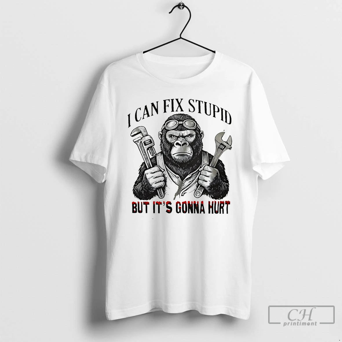 Premium I Can Fix Stupid But Its Gonna Hurt Gibbon T-Shirts, Hoodie, Sweatshirt | AU18TeeNovaLab.com