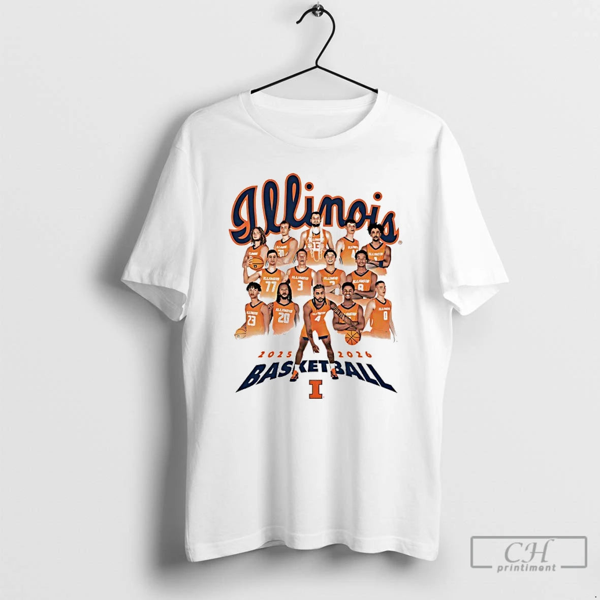 Premium Illinois Mens Basketball 2025 2026 Player Collage Vintage T-Shirts, Hoodie, Sweatshirt | AU18TeeNovaLab.com