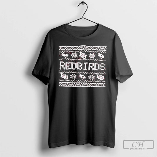 Premium Illinois State University Isu Redbirds Ugly Christmas T-Shirts, Hoodie, Sweatshirt | AU18TeeNovaLab.com