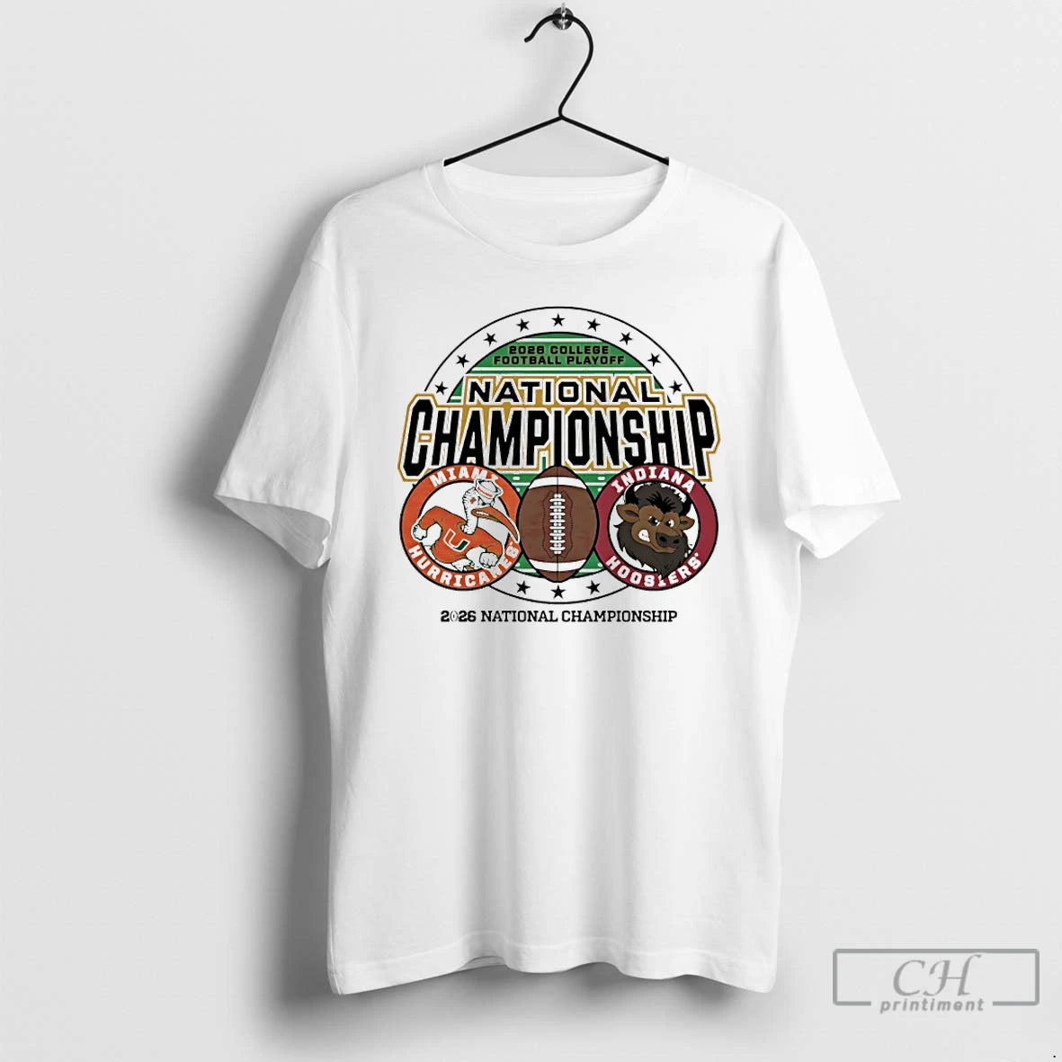Premium Indiana Vs Miami 2026 Cfp National Championship Game Mascot T-Shirts, Hoodie, Sweatshirt | AU18TeeNovaLab.com