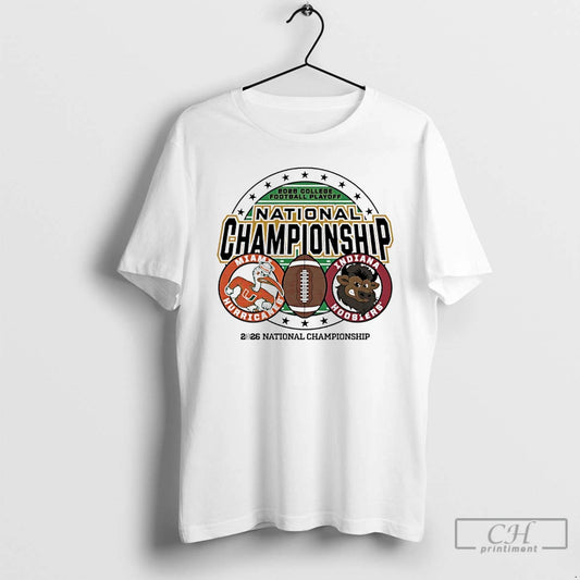 Premium Indiana Vs Miami 2026 Cfp National Championship Game Mascot T-Shirts, Hoodie, Sweatshirt | AU18TeeNovaLab.com