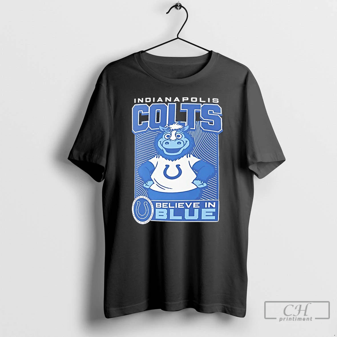 Premium Indianapolis Colts Mascot Believe In Blue T-Shirts, Hoodie, Sweatshirt | AU18TeeNovaLab.com
