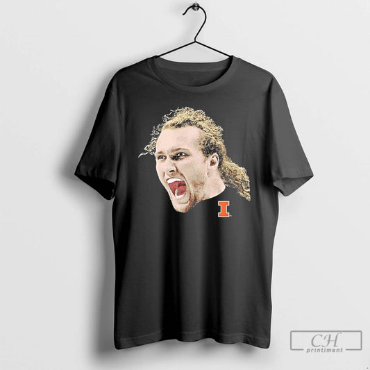 Premium Jake Davis Portrait Head Illinois Fighting Illini T-Shirts, Hoodie, Sweatshirt | AU18TeeNovaLab.com
