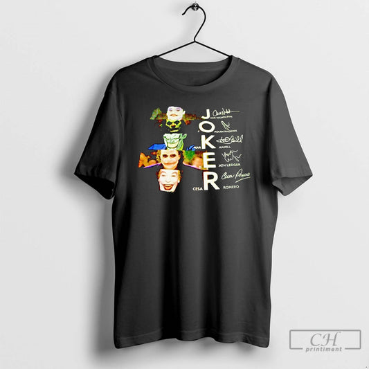 Premium Joker Jack Nicholson Joaquin Phoenix Markhanmill Heath Ledger Cesar Romero Signatures T Shirts