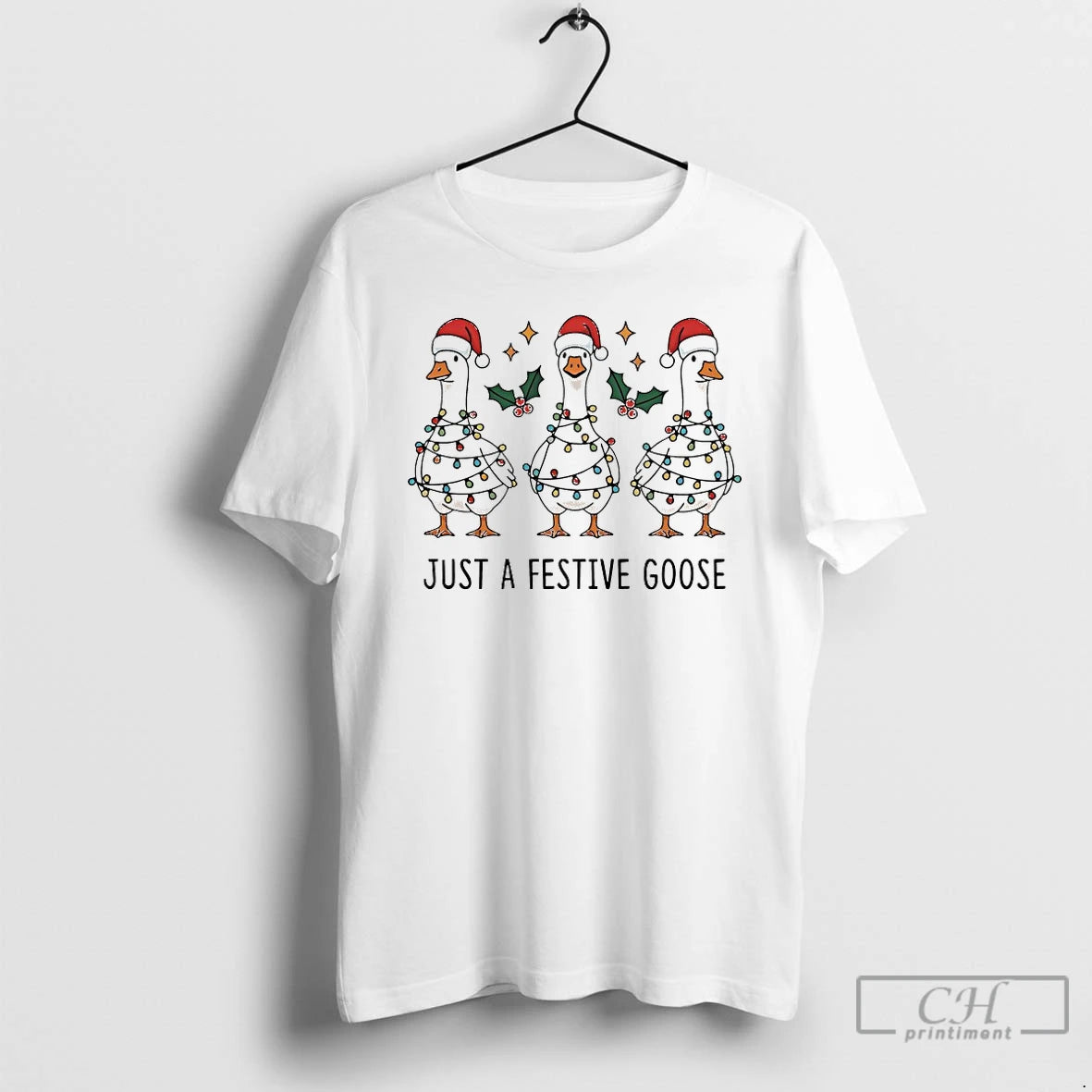 Premium Just A Festive Goose Christmas T-Shirts, Hoodie, Sweatshirt | AU18TeeNovaLab.com