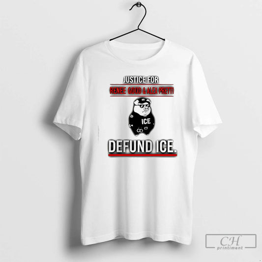 Premium Justice For Renee Good Alex Pretti Defund Ice Pig T-Shirts, Hoodie, Sweatshirt | AU18TeeNovaLab.com