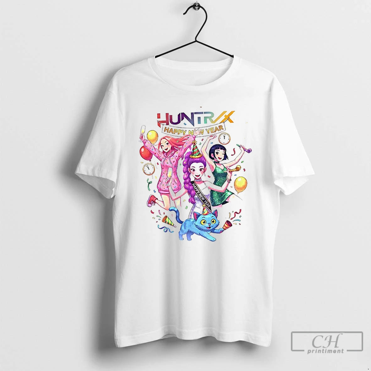 Premium Kpop Demon Hunters Girl Dinner Happy New Year T-Shirts, Hoodie, Sweatshirt | AU18TeeNovaLab.com