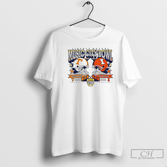 Premium Liberty Mutual Music City Bowl Tennessee Volunteers Vs Illinois Fighting Illini 2025 Helmets T-Shirts, Hoodie,...