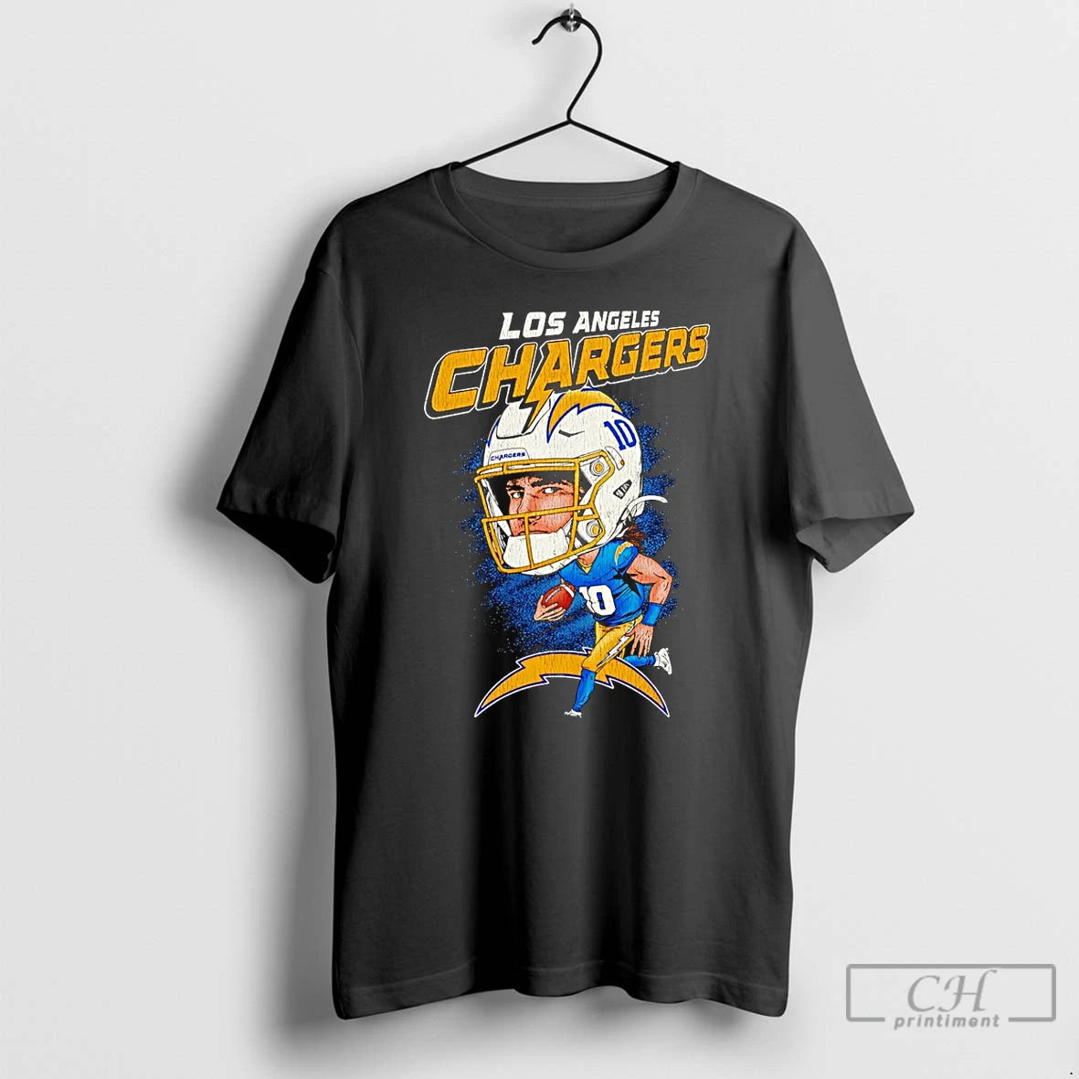 Premium Los Angeles Chargers Justin Herbert Caricature T-Shirts, Hoodie, Sweatshirt | AU18TeeNovaLab.com