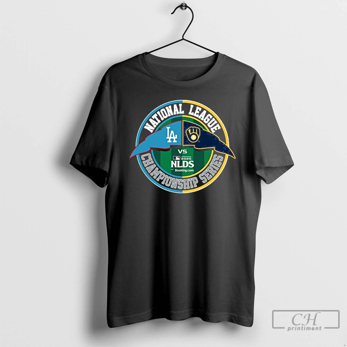 Premium Los Angeles Dodgers Vs Milwaukee Brewers 2025 National League Championship Series Matchup T Shirts