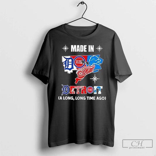 Premium Made In Detroit A Long Long Time Ago State Logo Map 2026 T Shirts Hoodie, Sweatshirt | AU18TeeNovaLab.com
