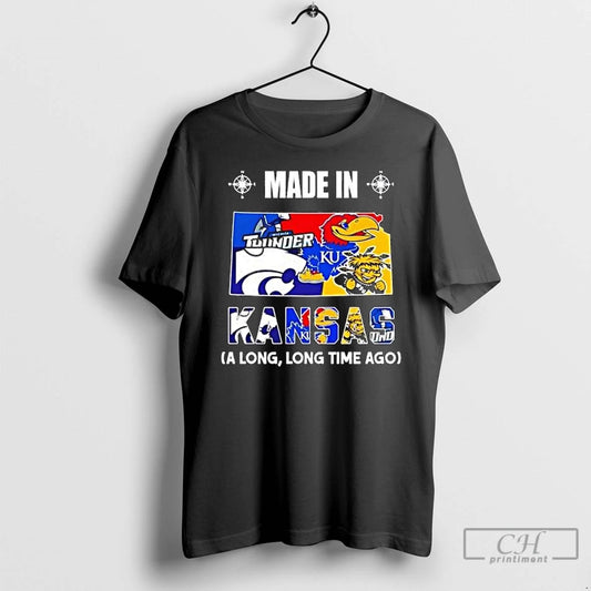 Premium Made In Kansas A Long Long Time Ago State Logo Map 2026 T Shirts Hoodie, Sweatshirt | AU18TeeNovaLab.com