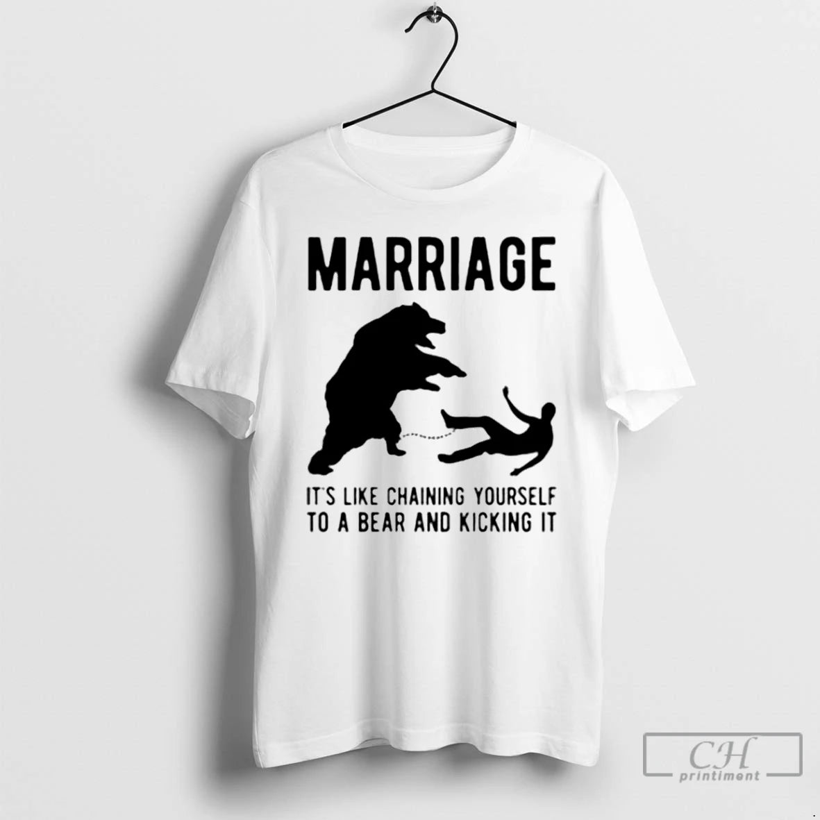 Premium Marriage Its Like Chaining Yourself To A Bear And Kicking It T Shirts Sweater Hoodie, Sweatshirt | AU18TeeNovaLab.com