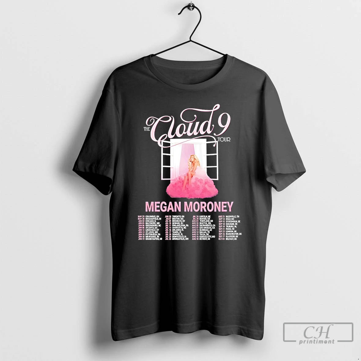 Premium Megan Moroney The Cloud 9 World Tour Vintage T-Shirts, Hoodie, Sweatshirt | AU18TeeNovaLab.com