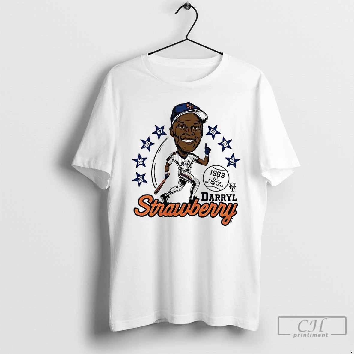 Mets Darryl Strawberry 1983 Nl Rookie Of The Year Caricature