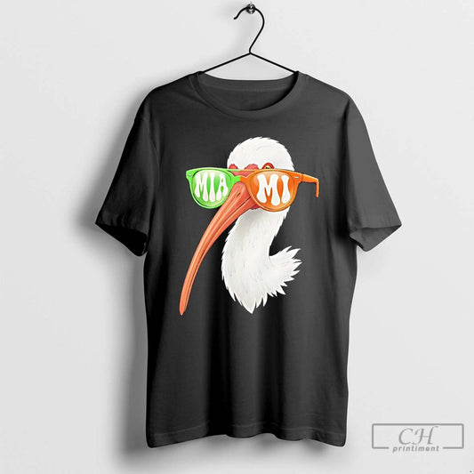 Premium Miami White Ibis With Sunglasses T-Shirts, Hoodie, Sweatshirt | AU18TeeNovaLab.com