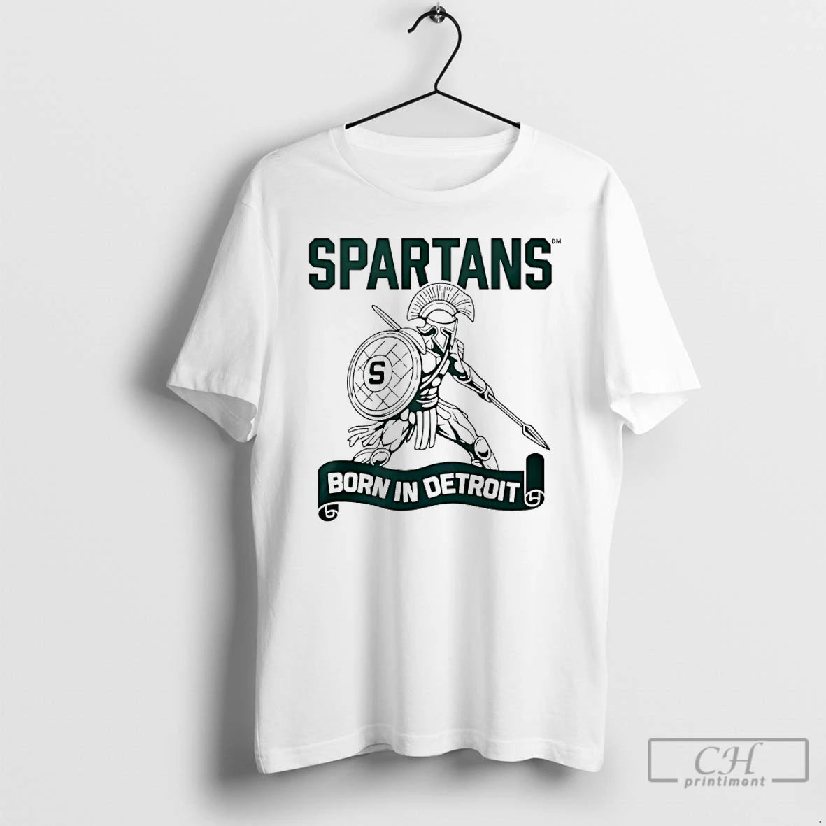Premium Michigan State Spartans Born In Detroit T-Shirts, Hoodie, Sweatshirt | AU18TeeNovaLab.com