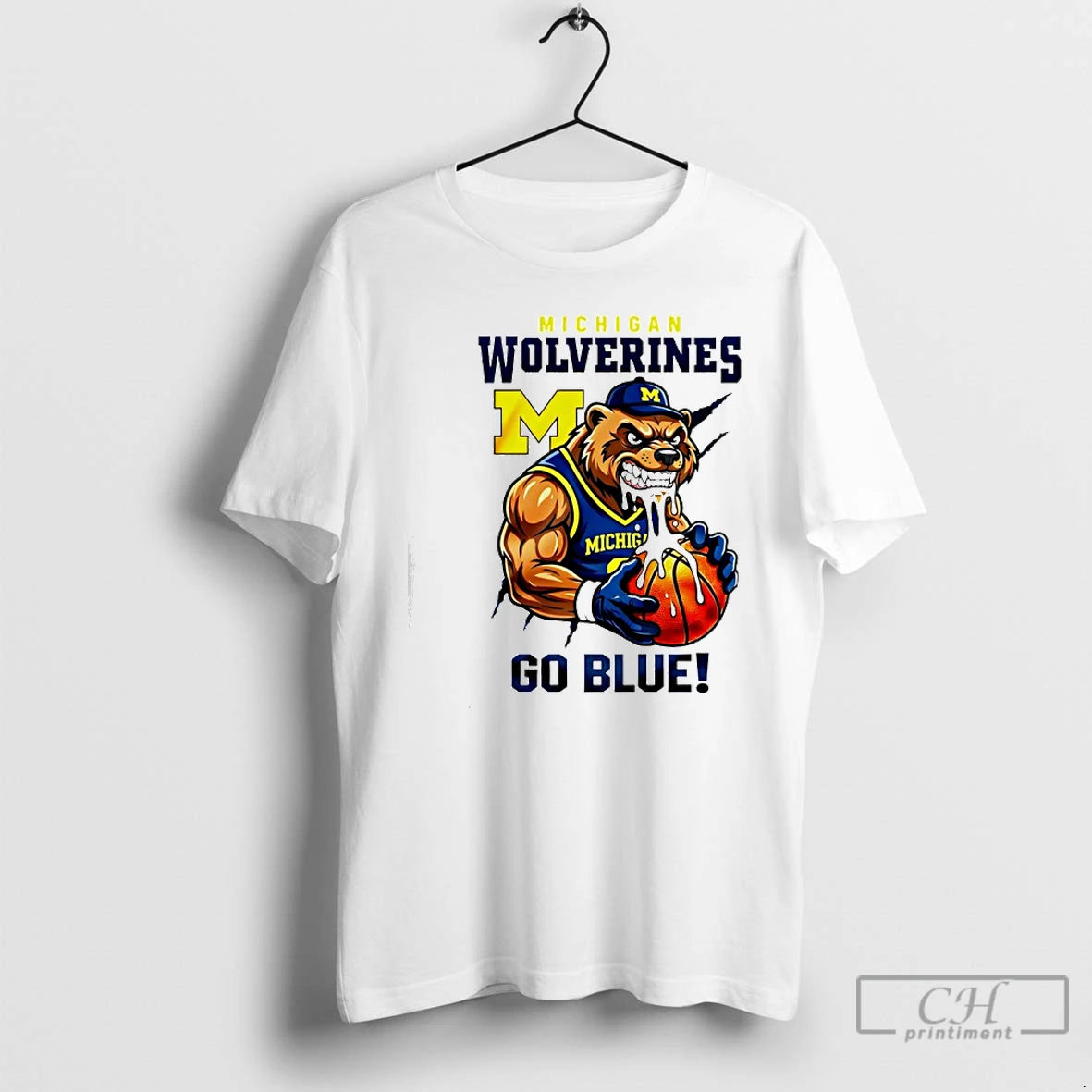 Premium Michigan Wolverines Basketball Mascot Go Blue T-Shirts, Hoodie, Sweatshirt | AU18TeeNovaLab.com