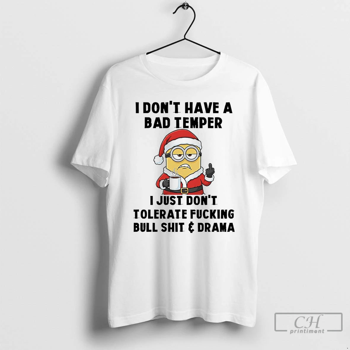 Premium Minion I Dont Have A Bad Temper I Just Dont Tolerate Christmas T Shirts Hoodie, Sweatshirt | AU18TeeNovaLab.com