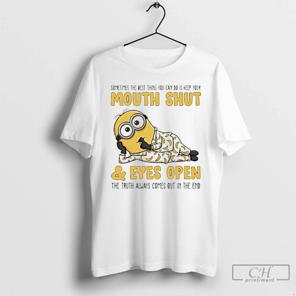 Premium Minion Sometimes The Best Thing You Can Do Is Keep Your Mouth Shut T-Shirts, Hoodie, Sweatshirt | AU18TeeNovaLab.com