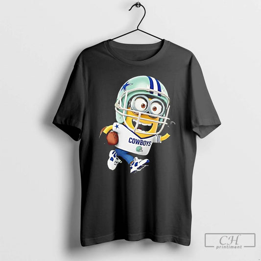 Premium Minions Is Holding A Ball And Smiling At Dallas Cowboys Fans T Shirts
