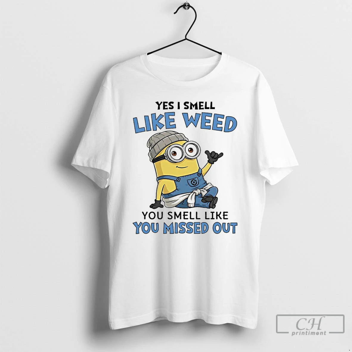 Premium Minions Yes I Smell Like Weed You Smell Like You Missed Out T Shirts Hoodie, Sweatshirt | AU18TeeNovaLab.com