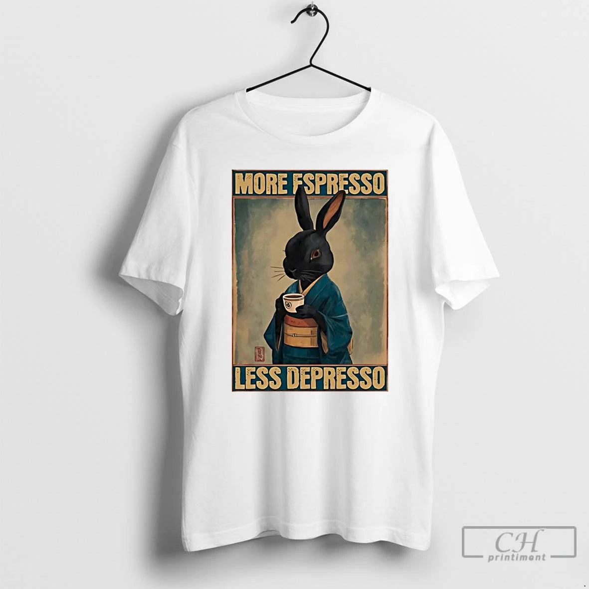 Premium More Espresso Less Depresso Rabbit T-Shirts, Hoodie, Sweatshirt | AU18TeeNovaLab.com