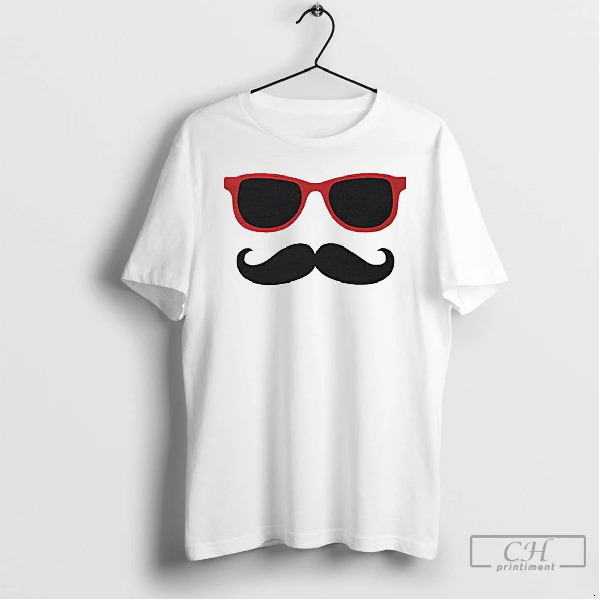 Premium Mustache And Glasses Ornaments T Shirts