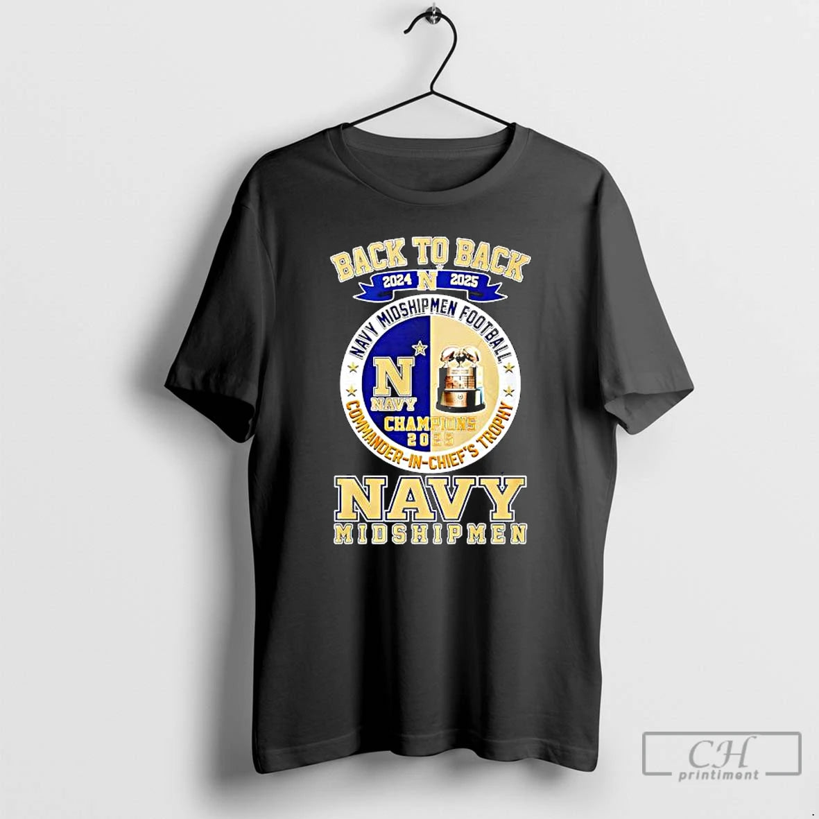 Premium Navy Midshipmen Football Commander In Chiefs Trophy Back To Back T-Shirts, Hoodie, Sweatshirt | AU18TeeNovaLab.com