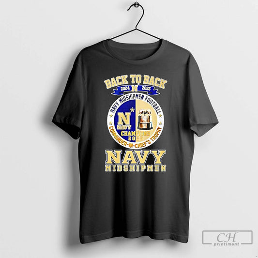 Premium Navy Midshipmen Football Commander In Chiefs Trophy Back To Back T-Shirts, Hoodie, Sweatshirt | AU18TeeNovaLab.com