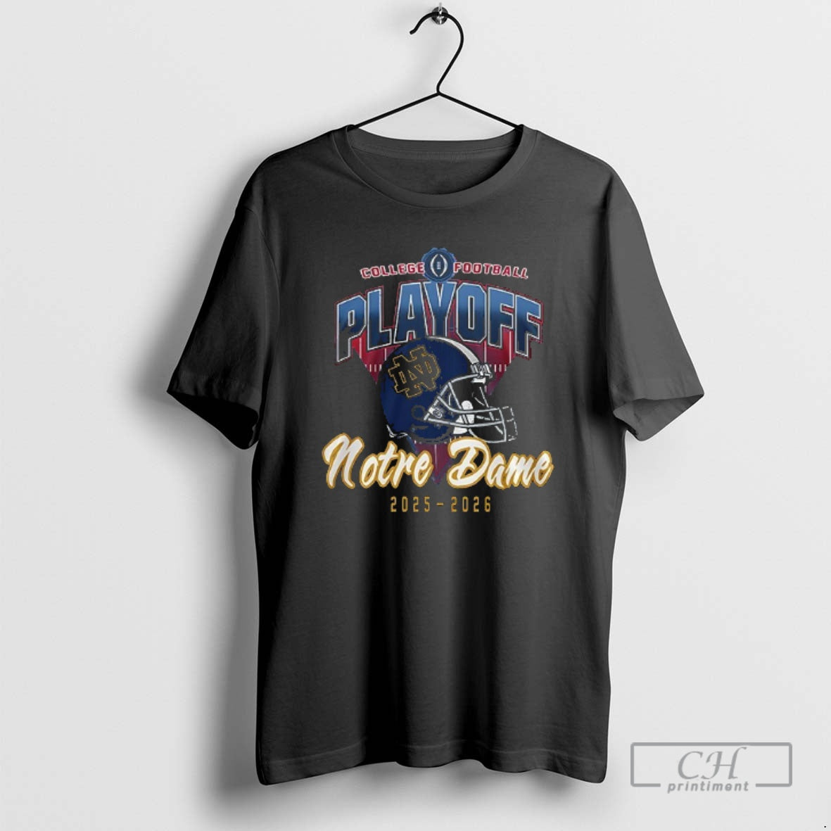 Premium Notre Dame Fighting Irish College Football Playoff Helmet Go Irish Mascot Double Graphic T-Shirts, Hoodie, Sweatshirt