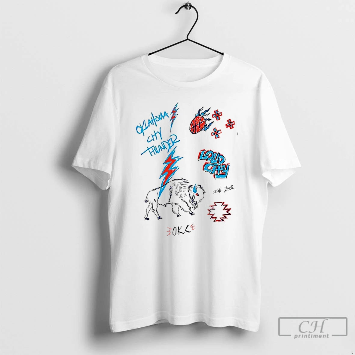 Premium Okc Thunder Loud City Icon Paint T-Shirts, Hoodie, Sweatshirt | AU18TeeNovaLab.com