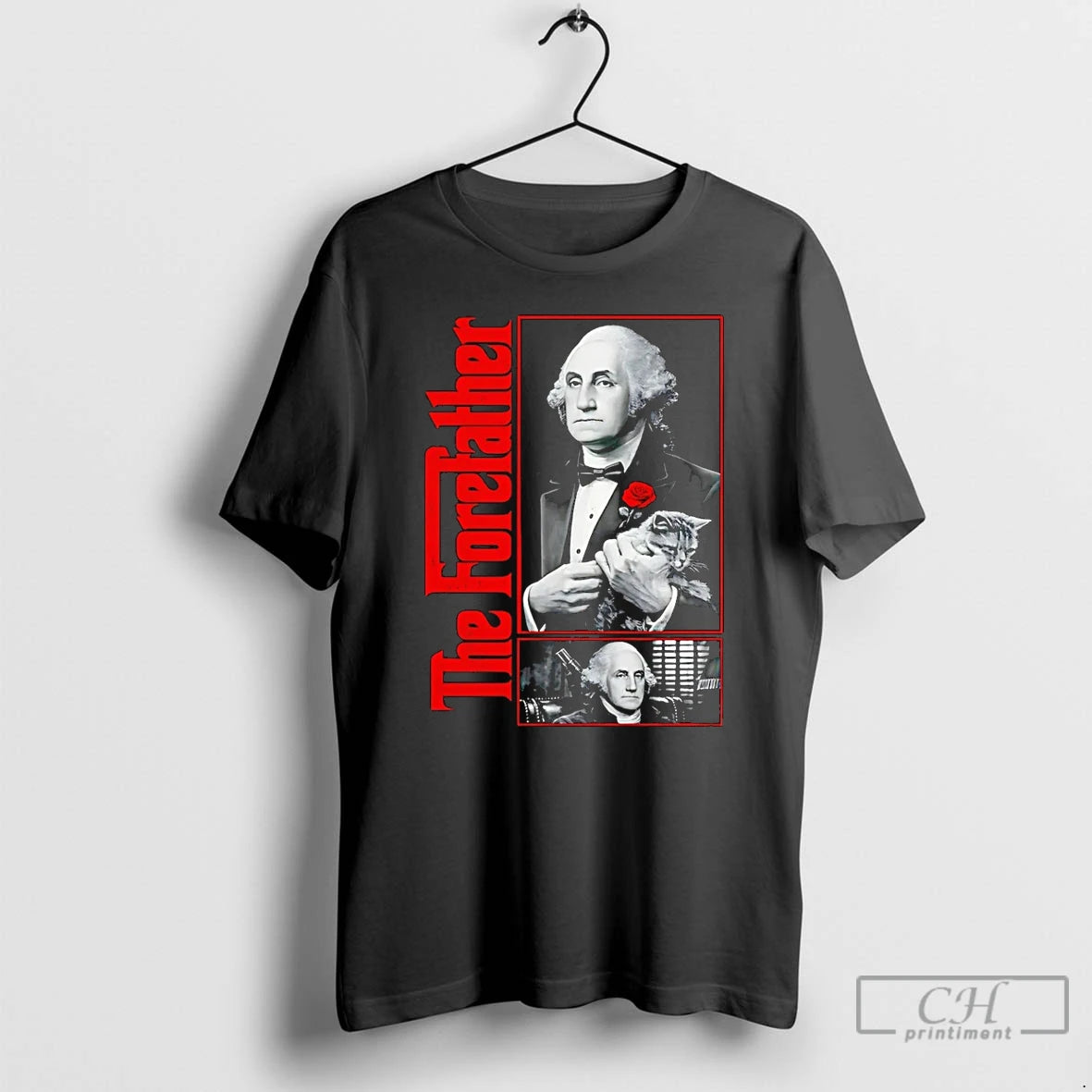 Premium Patriotic George Washington Forefather The American Godfather T-Shirts, Hoodie, Sweatshirt | AU18TeeNovaLab.com