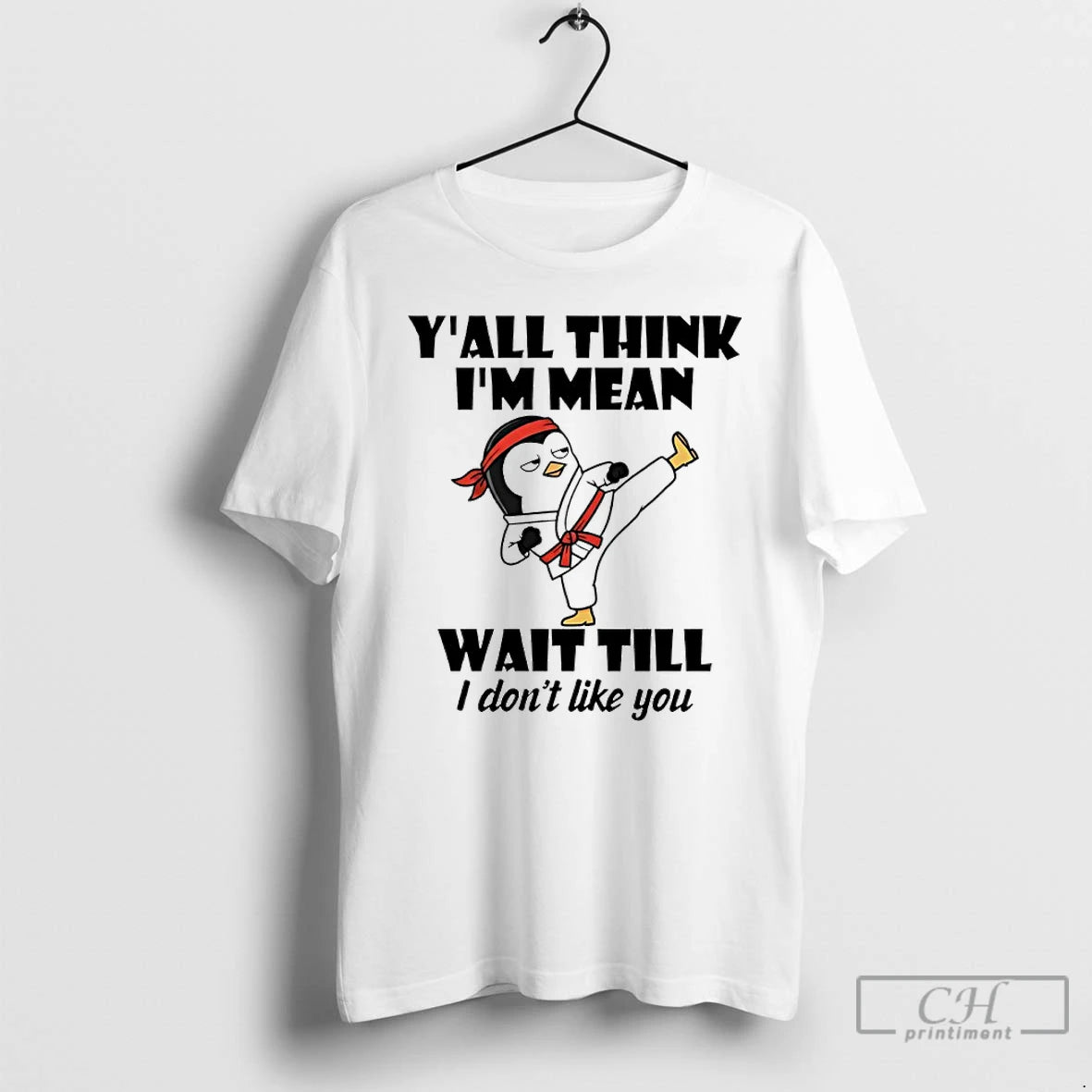 Premium Penguin Kung Fu Yall Think Im Mean Wait Till I Dont Like You T-Shirts, Hoodie, Sweatshirt | AU18TeeNovaLab.com
