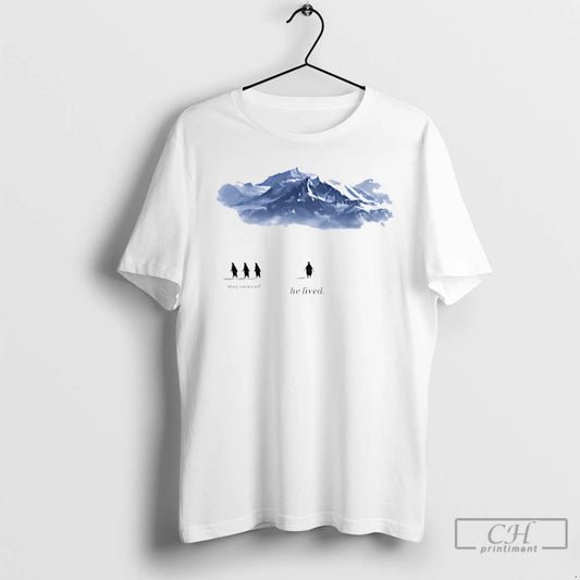 Premium Penguin They Survived He Lived Mountain Graphic T-Shirts, Hoodie, Sweatshirt | AU18TeeNovaLab.com