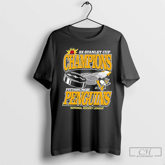 Premium Pittsburgh Penguins 5x Stanley Cup Champions T-Shirts, Hoodie, Sweatshirt | AU18TeeNovaLab.com