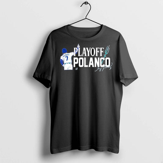 Premium Playoff Jorge Polanco 7 Seattle Mariners Baseball Signature T Shirts