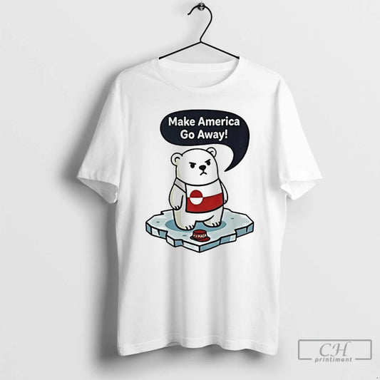 Premium Polar Bear Chibi Make America Go Away Greenland Is Not For Sale T Shirts Hoodie, Sweatshirt | AU18TeeNovaLab.com