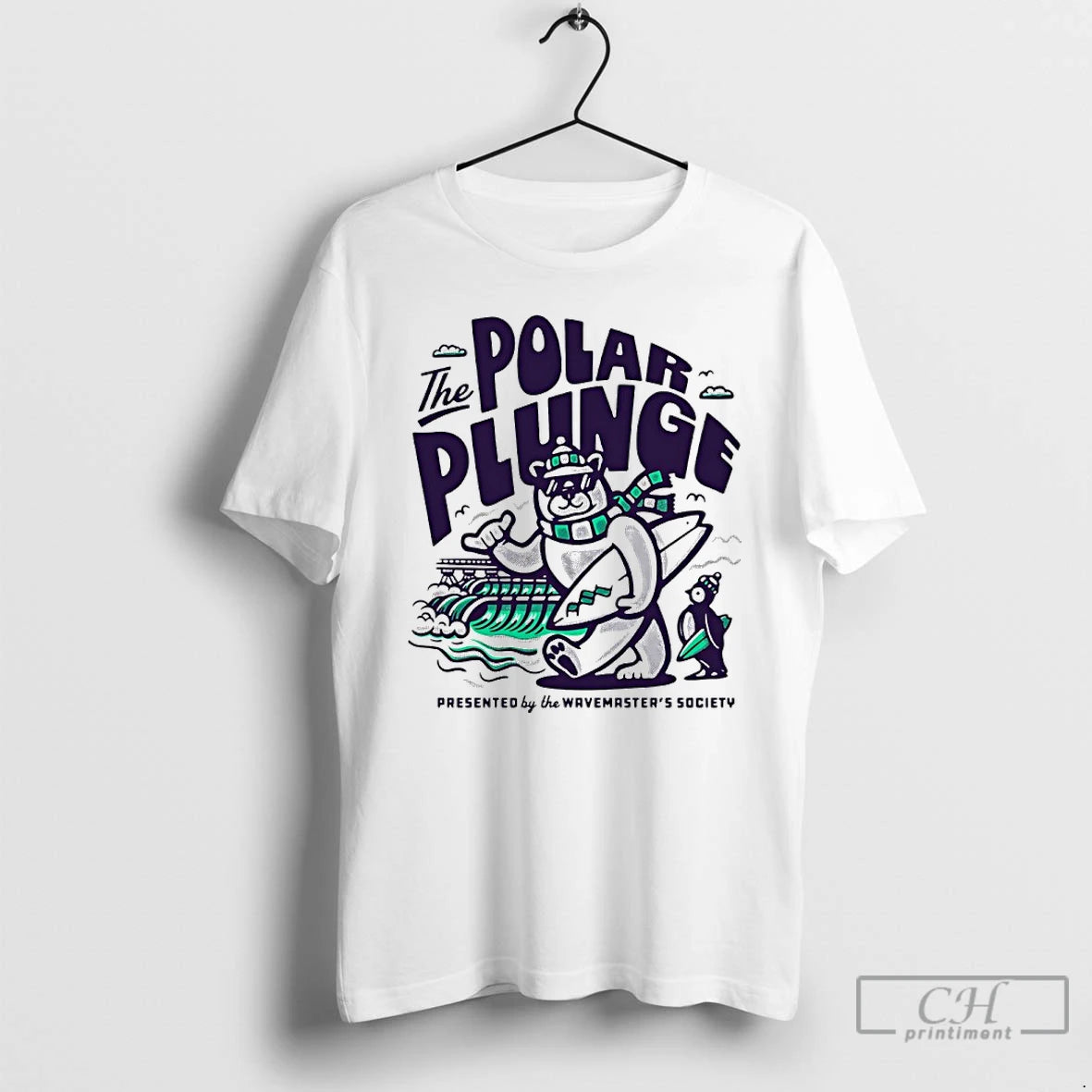 Premium Polar Plunge Ice Jump Polar Bear The Wavemasters Society T-Shirts, Hoodie, Sweatshirt | AU18TeeNovaLab.com
