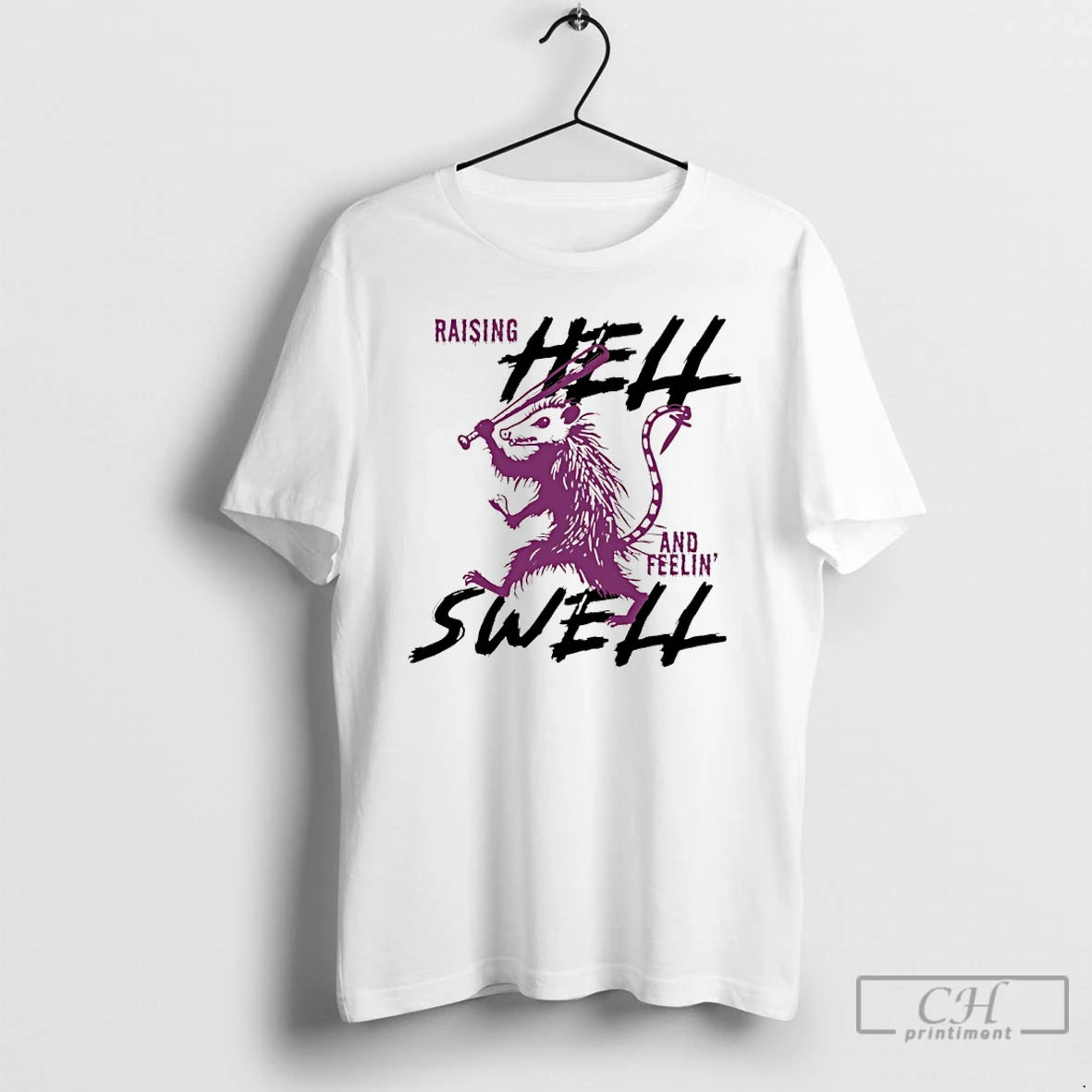 Premium Possum Raising Hell And Feelin Swell T-Shirts, Hoodie, Sweatshirt | AU18TeeNovaLab.com