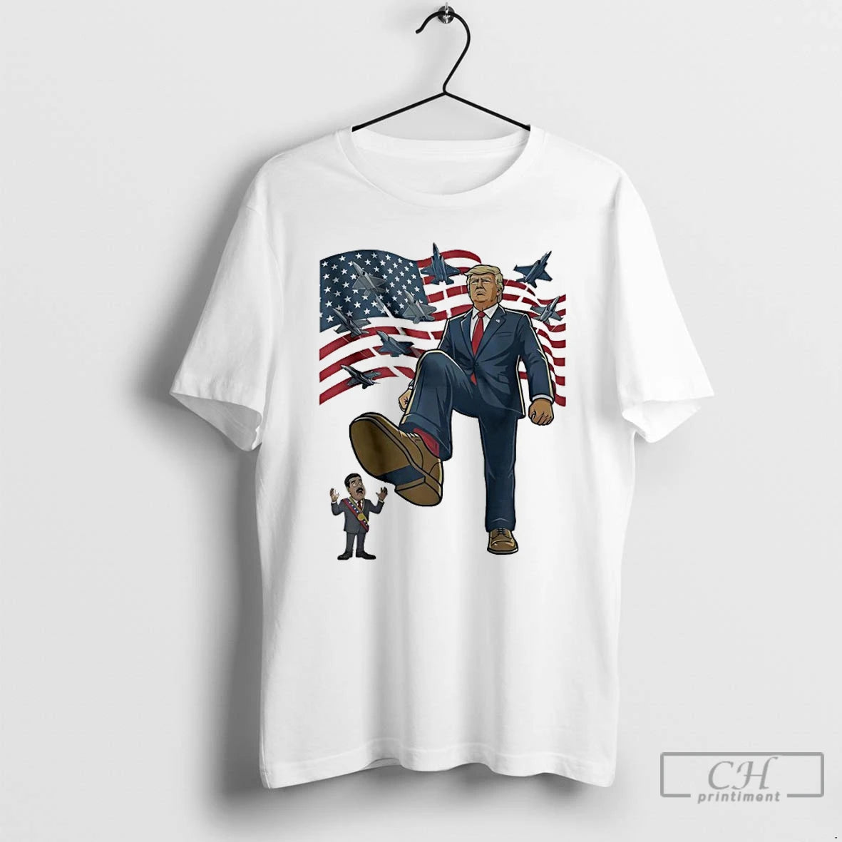 Premium President Trump Defeat President Venezuela Nicolas Maduro Caricature T-Shirts, Hoodie, Sweatshirt