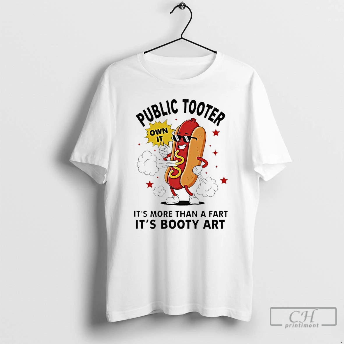 Premium Public Tooter Own It Its More Than A Fart Its Booty Art Hotdog T-Shirts, Hoodie, Sweatshirt | AU18TeeNovaLab.com