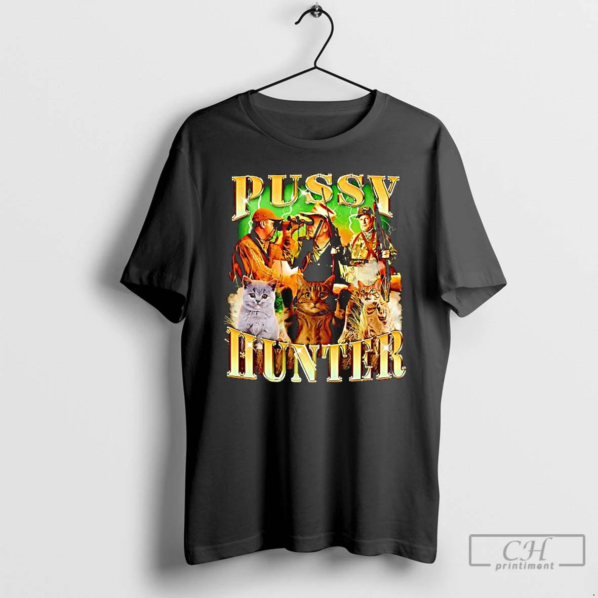 Premium Pussy Hunter Cat Hunter Imagery Graphic T-Shirts, Hoodie, Sweatshirt | AU18TeeNovaLab.com